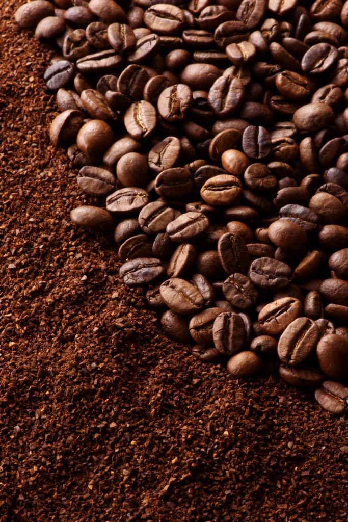 Coffee beans and ground coffee